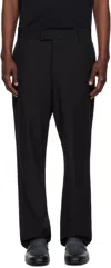 Ferragamo Black Tailored Trousers In Nero || Bianco Natur