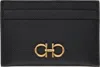 Ferragamo Black 'the Gancini Gemini Score' Card Holder