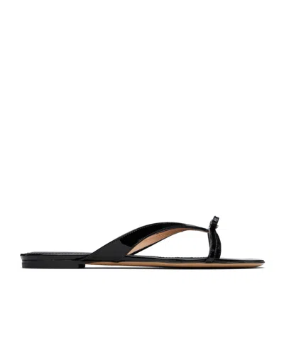 Ferragamo Black Thin Bow Sandals