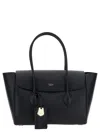 Ferragamo Black Tote Bag With Logo And Plaque Detail