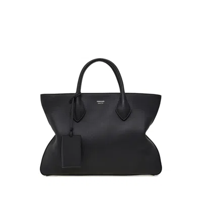 FERRAGAMO FERRAGAMO BLACK TOTE BAGS MEN
