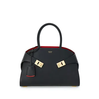 FERRAGAMO FERRAGAMO BLACK TOTE BAGS WOMEN