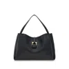 Ferragamo Black Calf And Fabric In Black