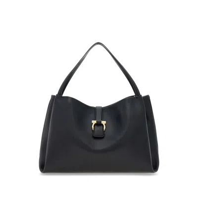 FERRAGAMO FERRAGAMO BLACK TOTE BAGS WOMEN