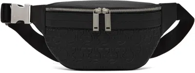 Ferragamo Black Travel Embossed Belt Bag In Nero