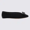 Ferragamo Vanna V Ballerinas In Velvet In Black