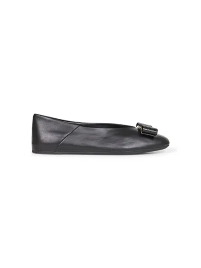 FERRAGAMO BLACK VARA BOW BALLET FLATS