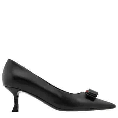 Pre-owned Ferragamo Black Vara Bow Pumps