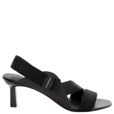 Ferragamo Black Vara Bow Vale 55 Sandals