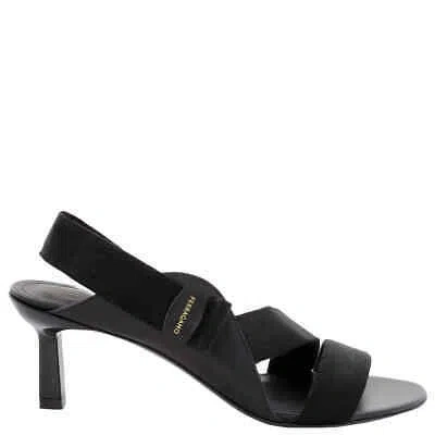 Pre-owned Ferragamo Black Vara Bow Vale 55 Sandals