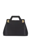 Ferragamo Black Wanda Leather Top-hndle Bag In Black
