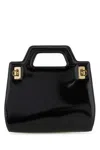 Ferragamo Black Wanda Mini Satchel Bag In Black