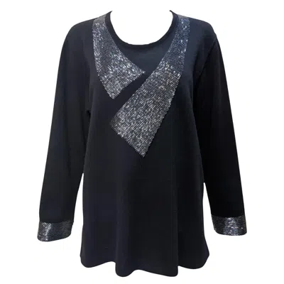 Pre-owned Ferragamo Black Wool Beaded Blouse, 2000s