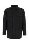 Ferragamo Front Pocket High Collar Long Sleeve Coat In Animal Print