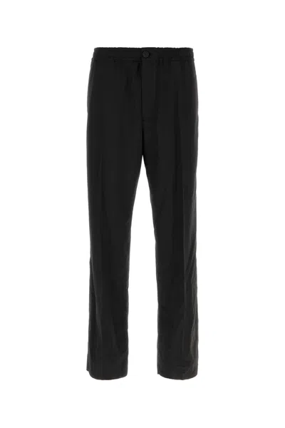 FERRAGAMO BLACK WOOL BLEND PANT