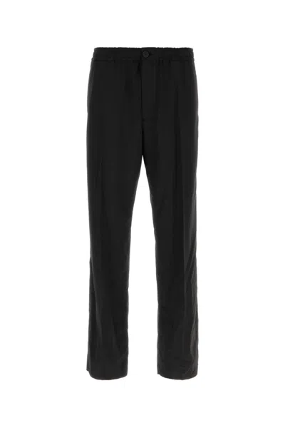 FERRAGAMO BLACK WOOL BLEND PANT