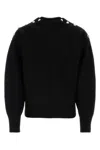 Ferragamo Button Detailed Knitted Sweater In Black