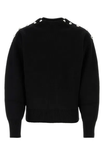 FERRAGAMO BLACK WOOL BLEND SWEATER