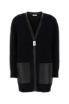 Ferragamo Black Wool Cardigan In Nero