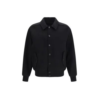 Ferragamo Black Wool Oves Aries Biker Jacket