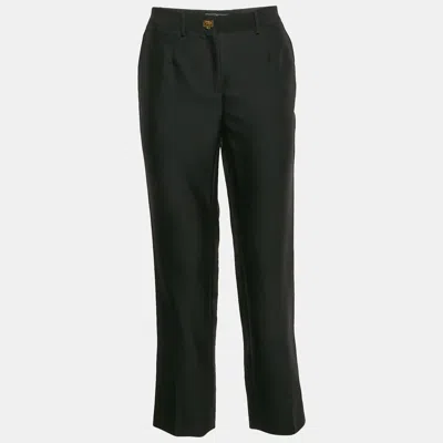 Pre-owned Ferragamo Black Wool Trousers S