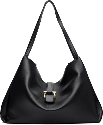 Ferragamo Black Xl Calfskin Tote