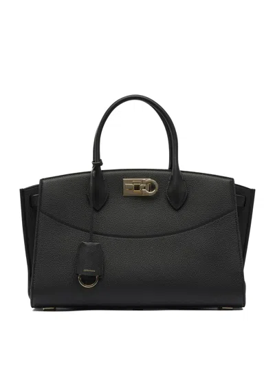 Ferragamo Blackcalf Goat Lining Handbag