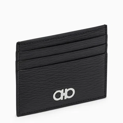 Ferragamo Black/red Gancini Credit Card Holder Men