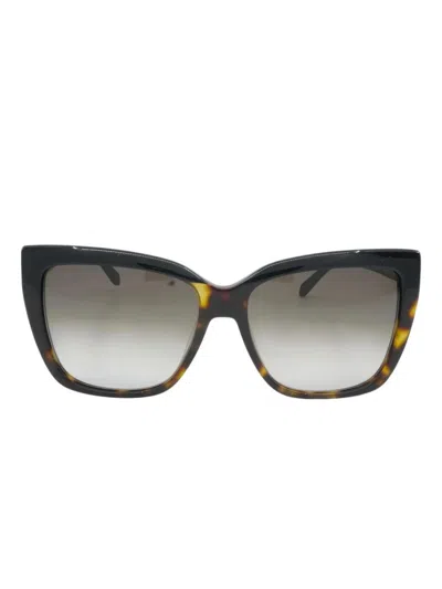 FERRAGAMO FERRAGAMO BLACK/TORTOISE ACETATE SUNGLASSES