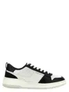 Ferragamo Suede Patch Skate Sneaker In Blackwhite