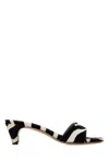 Ferragamo Sandals Open Toe Textured Finish Zebra Pattern In Black