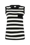 Ferragamo Stripe-pattern Virgin-wool Vest In Blackwhite