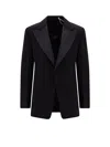 Ferragamo Single-breasted Tuxedo Blazer In Black