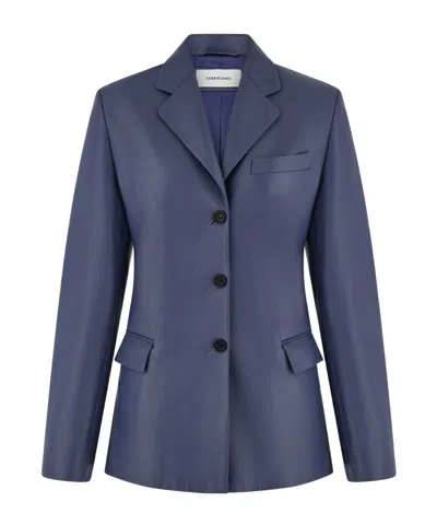 Ferragamo Blazer En Nappa In Blue
