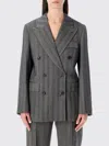 Ferragamo Herringbone Jacket With Chest And Flap Pockets In Gray