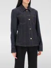 Ferragamo Dark Denim Single Breasted Jacket In 牛仔布
