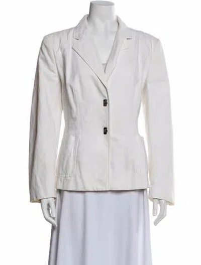 Pre-owned Ferragamo Blazer In White