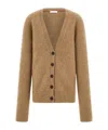 Ferragamo Oversize Wool And Alpaca Cardigan In Brown