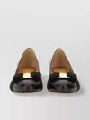 Ferragamo Block Heel Ballerina Shoes With Bow Detail