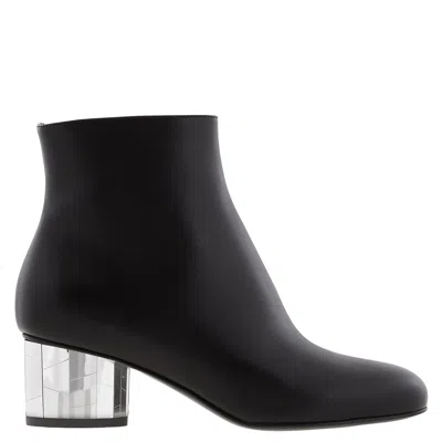 Ferragamo Block-heel Ankle Boots In Black