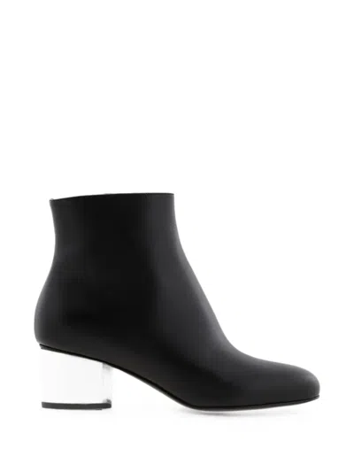 Ferragamo Catania Ankle Stretch Boots In Black Suede