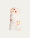 Ferragamo Off-white Blossom Flower Reversible Minidress In Whiteoliv