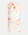 Ferragamo Off-white Blossom Flower Reversible Minidress In Whiteoliv