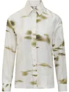 Ferragamo Blossom-print Long-sleeve Shirt In White