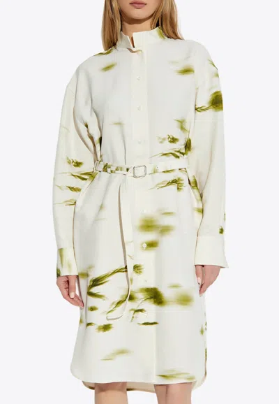 Ferragamo Blossom Print Mini Shirt Dress
