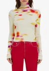 Ferragamo Blossom Print Mock Neck Top