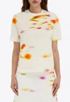 Ferragamo Blossom Print Short-sleeved T-shirt In White