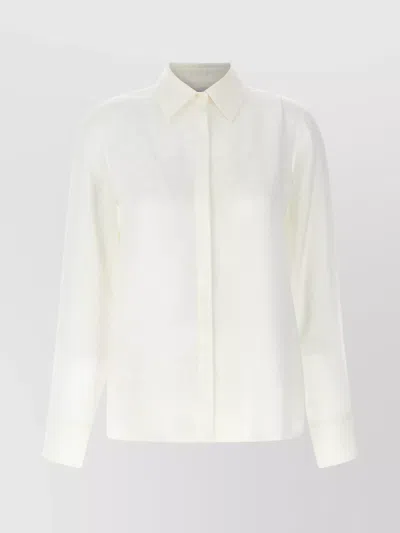 FERRAGAMO BLOUSE LOGO PRINT LONG SLEEVES