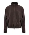 Ferragamo Silk-blend Lightweight Zip-up Jacket In Brown