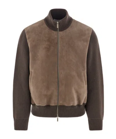 FERRAGAMO BLOUSON WITH LEATHER INSERTS